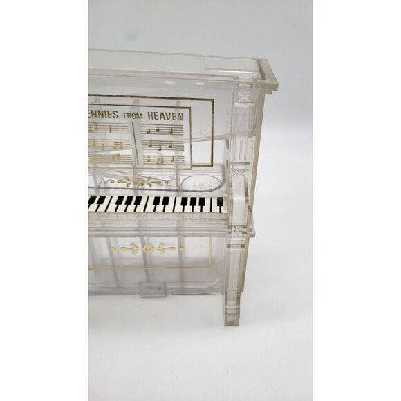 VTG Pennies From Heaven Clear Plastic Piano Bank Coin Sorter J.S.N.Y Cottagecore - Picture 3 of 9